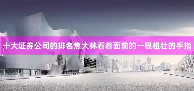 十大证券公司的排名焦大林看着面前的一根粗壮的手指